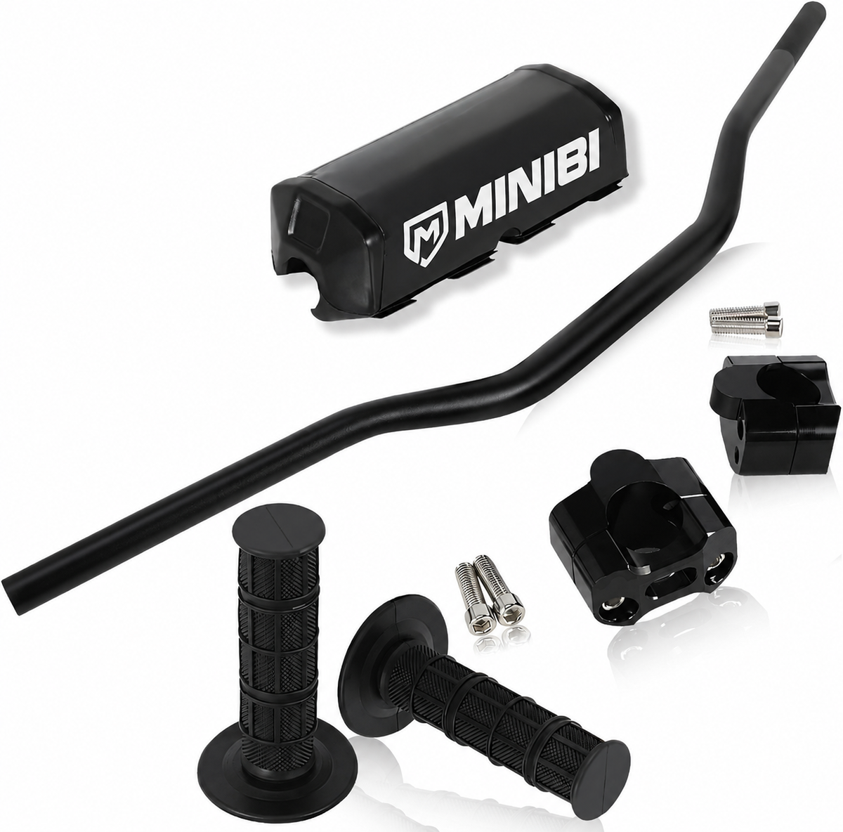 MINIBI Pro Off-Road Handlebar Kit with Fat Bar Pad, Riser Clamps, and Grips