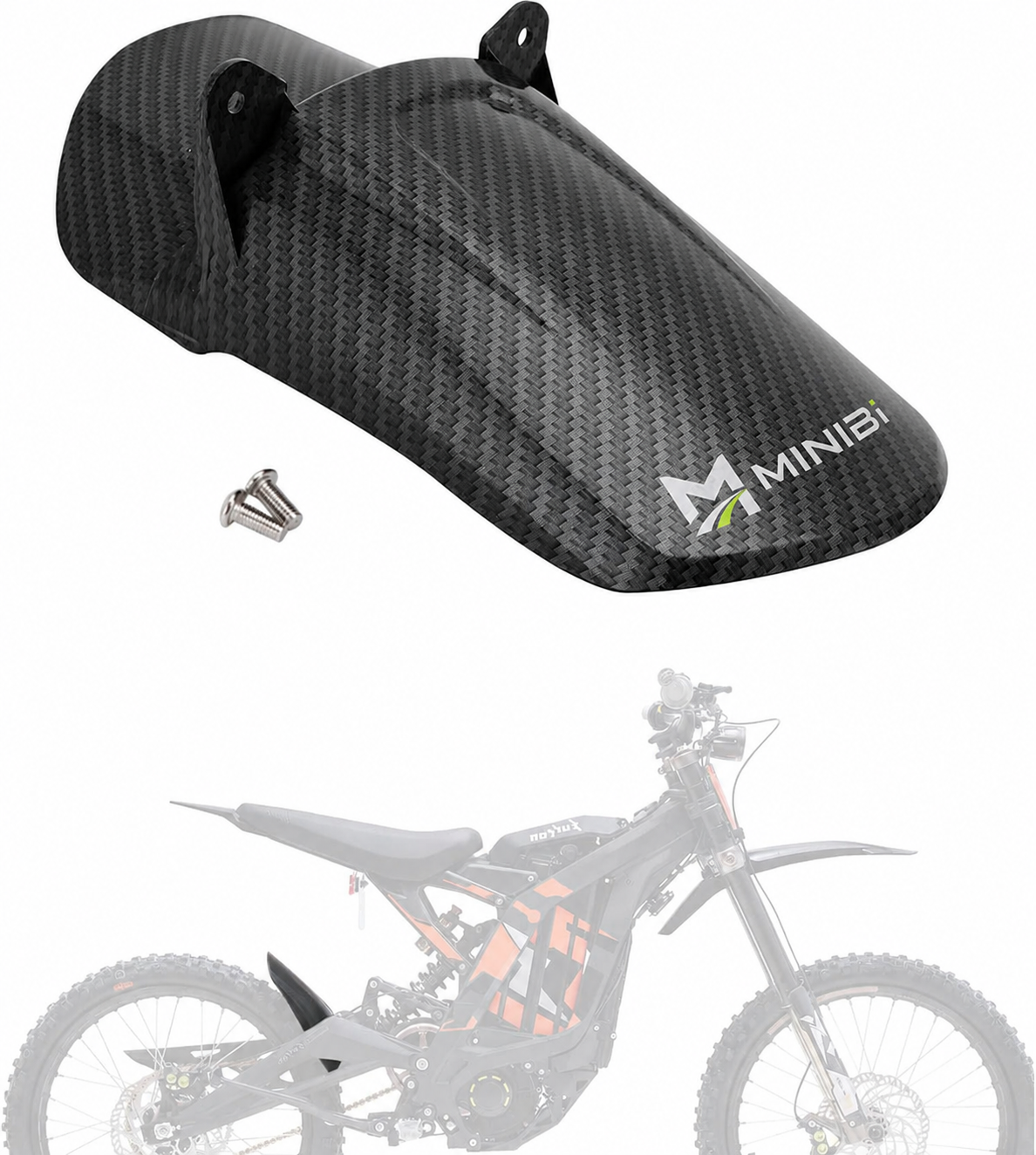 MINIBI Carbon Fiber Style Rear Fender Mudguard for Sur-Ron Light Bee